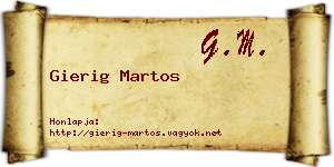 Gierig Martos névjegykártya